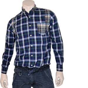 Junya Watanabe Comme des Garçons MAN Mixed Plaid Patchwork Button Down Shirt